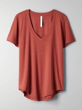 ARITZIA THE GROUP OF BABATON Foundation V-Neck T-Shirt - Cider Gold